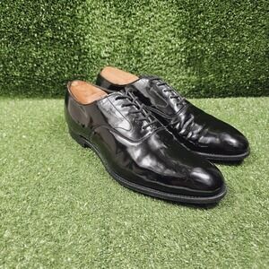 Brooks Brothers Brooks English Black Patent Leather Oxford Dress Shoes Mens 9.5
